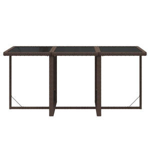 7-tlg. Garten-Essgruppe mit Kissen Poly Rattan Braun