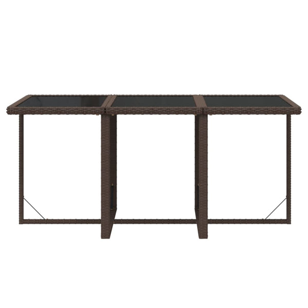 7-tlg. Garten-Essgruppe mit Kissen Poly Rattan Braun