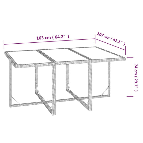 7-tlg. Garten-Essgruppe mit Kissen Poly Rattan Braun