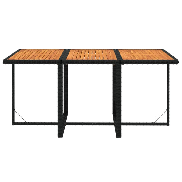 7-tlg. Garten-Essgruppe mit Kissen Poly Rattan Schwarz