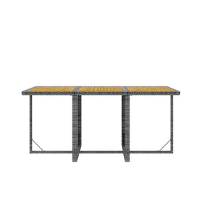 7-tlg. Garten-Essgruppe mit Kissen Poly Rattan Grau