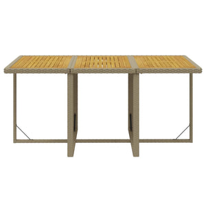 7-tlg. Garten-Essgruppe mit Kissen Poly Rattan Beige