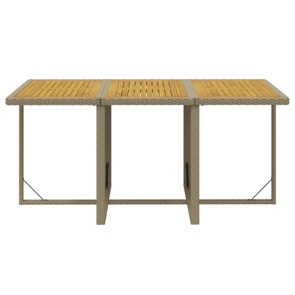 7-tlg. Garten-Essgruppe mit Kissen Poly Rattan Beige
