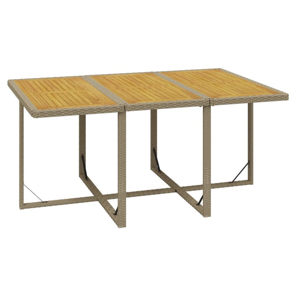 11-tlg. Garten-Essgruppe mit Kissen Poly Rattan Beige