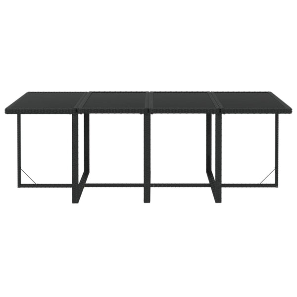 9-tlg. Garten-Essgruppe mit Kissen Poly Rattan Schwarz