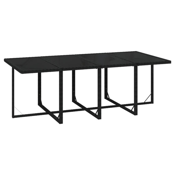9-tlg. Garten-Essgruppe mit Kissen Poly Rattan Schwarz