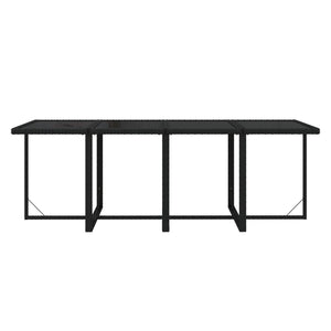 9-tlg. Garten-Essgruppe mit Kissen Poly Rattan Schwarz