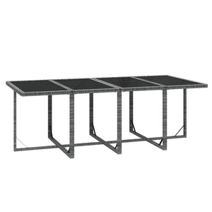 9-tlg. Garten-Essgruppe mit Kissen Poly Rattan Grau