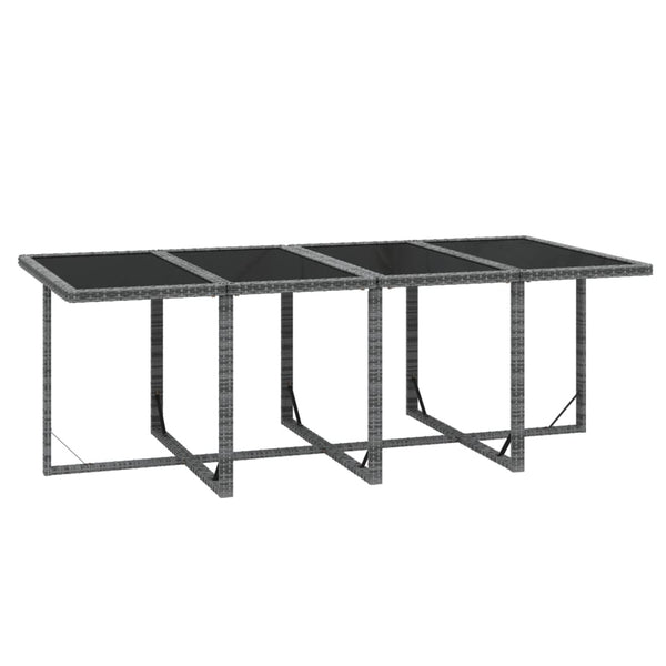 9-tlg. Garten-Essgruppe mit Kissen Poly Rattan Grau