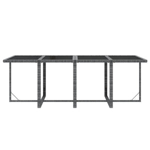 9-tlg. Garten-Essgruppe mit Kissen Poly Rattan Grau