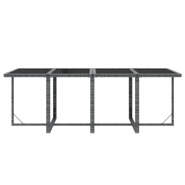 9-tlg. Garten-Essgruppe mit Kissen Poly Rattan Grau