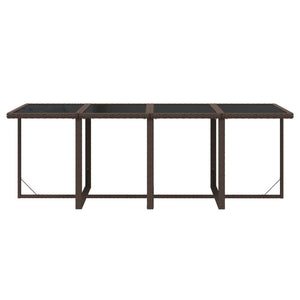 9-tlg. Garten-Essgruppe mit Kissen Poly Rattan Braun