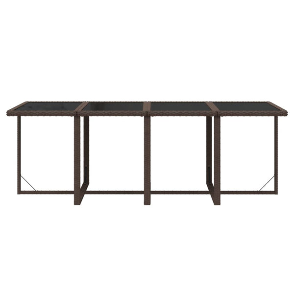 9-tlg. Garten-Essgruppe mit Kissen Poly Rattan Braun