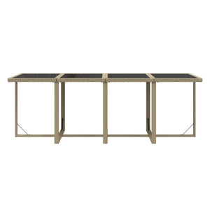 9-tlg. Garten-Essgruppe mit Kissen Poly Rattan Beige