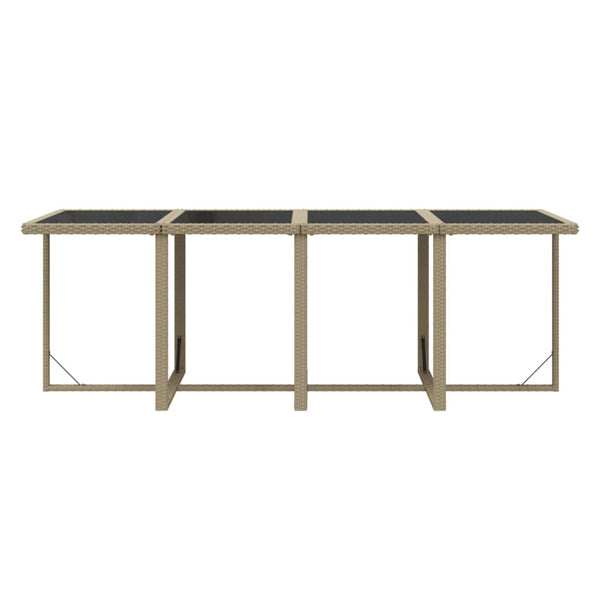 9-tlg. Garten-Essgruppe mit Kissen Poly Rattan Beige