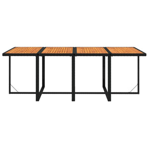 9-tlg. Garten-Essgruppe mit Kissen Poly Rattan Schwarz