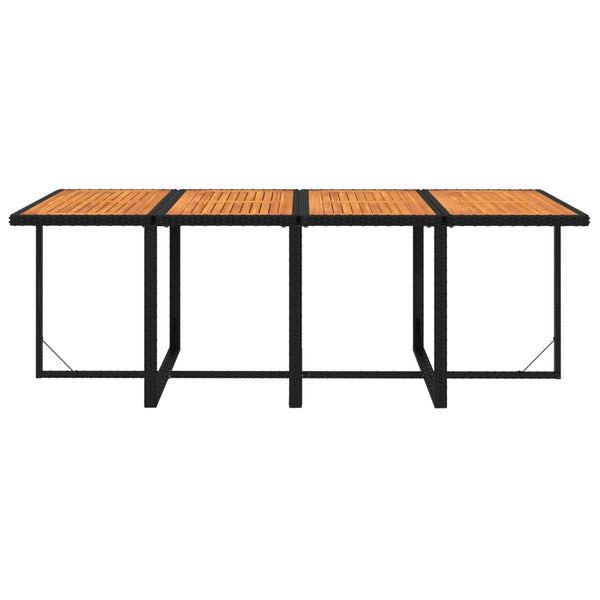 9-tlg. Garten-Essgruppe mit Kissen Poly Rattan Schwarz