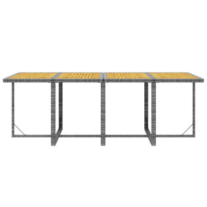 9-tlg. Garten-Essgruppe mit Auflagen Poly Rattan Grau