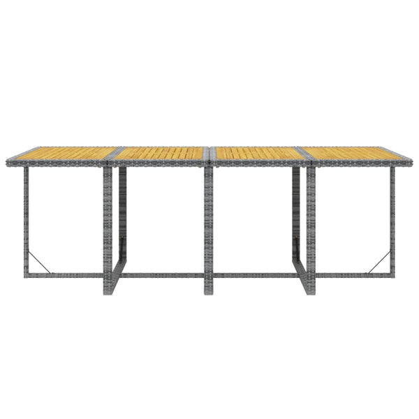 9-tlg. Garten-Essgruppe mit Auflagen Poly Rattan Grau