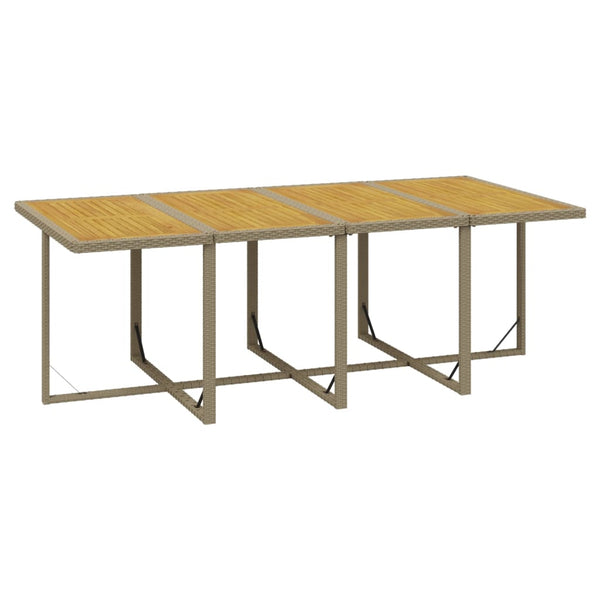 9-tlg. Garten-Essgruppe mit Kissen Poly Rattan Beige