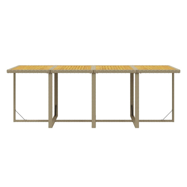 9-tlg. Garten-Essgruppe mit Kissen Poly Rattan Beige