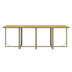 13-tlg. Garten-Essgruppe mit Kissen Poly Rattan Beige