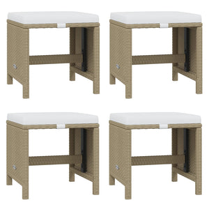 13-tlg. Garten-Essgruppe mit Kissen Poly Rattan Beige