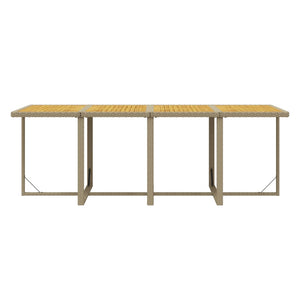 13-tlg. Garten-Essgruppe mit Kissen Poly Rattan Beige