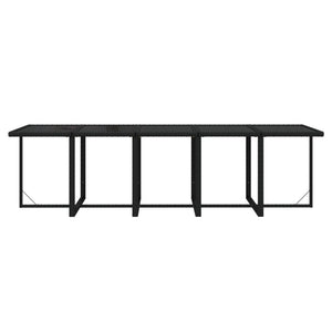 11-tlg. Garten-Essgruppe mit Kissen Poly Rattan Schwarz