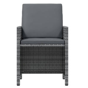15-tlg. Garten-Essgruppe mit Kissen Poly Rattan Grau