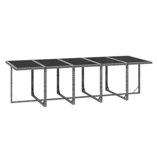 15-tlg. Garten-Essgruppe mit Kissen Poly Rattan Grau