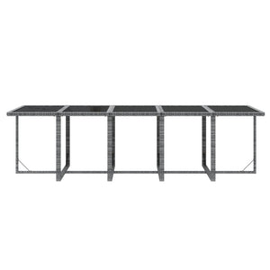 15-tlg. Garten-Essgruppe mit Kissen Poly Rattan Grau