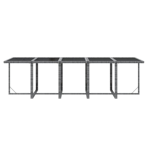 15-tlg. Garten-Essgruppe mit Kissen Poly Rattan Grau