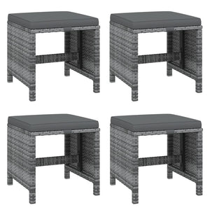 15-tlg. Garten-Essgruppe mit Kissen Poly Rattan Grau