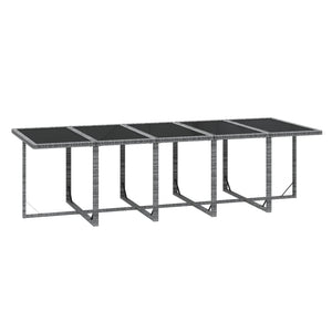 15-tlg. Garten-Essgruppe mit Kissen Poly Rattan Grau