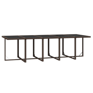 11-tlg. Garten-Essgruppe mit Kissen Poly Rattan Braun