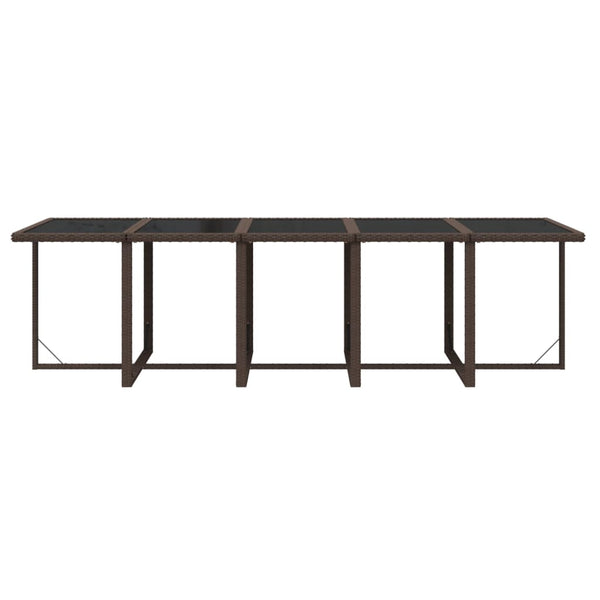 11-tlg. Garten-Essgruppe mit Kissen Poly Rattan Braun