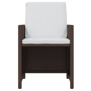 15-tlg. Garten-Essgruppe mit Kissen Poly Rattan Braun