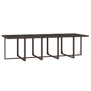 15-tlg. Garten-Essgruppe mit Kissen Poly Rattan Braun