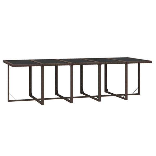 15-tlg. Garten-Essgruppe mit Kissen Poly Rattan Braun