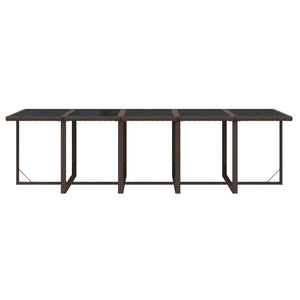 15-tlg. Garten-Essgruppe mit Kissen Poly Rattan Braun