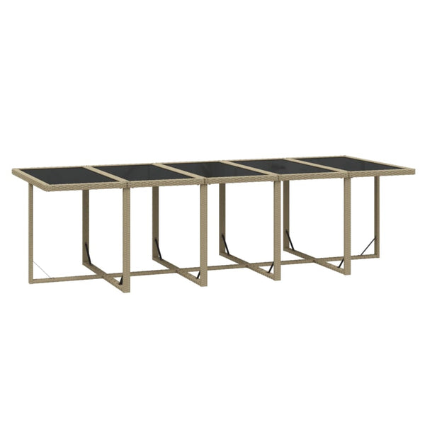 15-tlg. Garten-Essgruppe mit Kissen Poly Rattan Beige