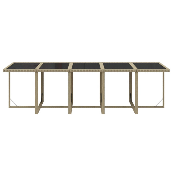 15-tlg. Garten-Essgruppe mit Kissen Poly Rattan Beige