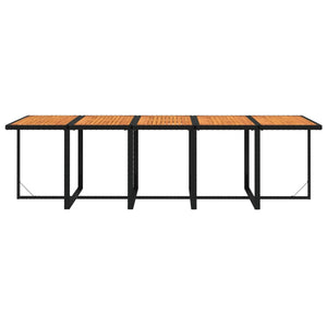 11-tlg. Garten-Essgruppe mit Kissen Poly Rattan Schwarz