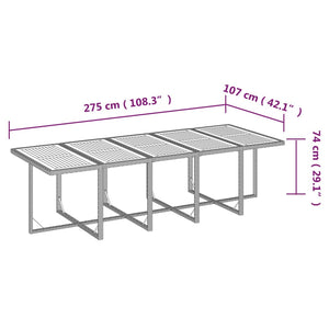 11-tlg. Garten-Essgruppe mit Kissen Poly Rattan Schwarz