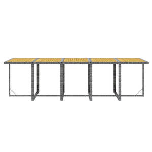 15-tlg. Garten-Essgruppe mit Auflagen Poly Rattan Grau