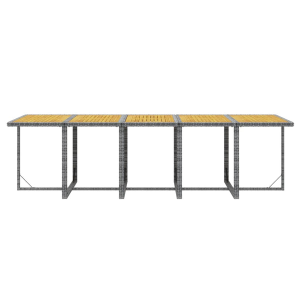 15-tlg. Garten-Essgruppe mit Auflagen Poly Rattan Grau