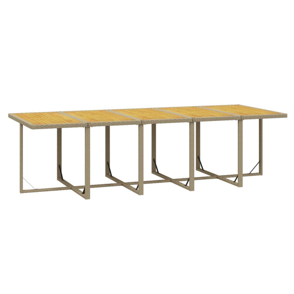11-tlg. Garten-Essgruppe mit Kissen Poly Rattan Beige