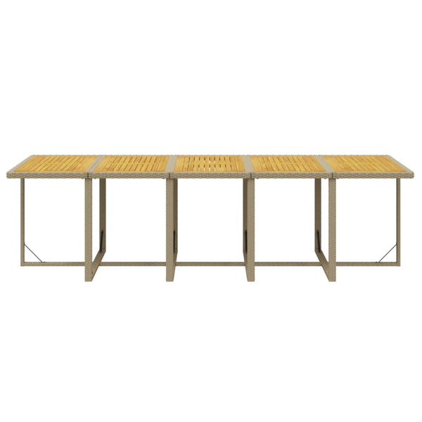 15-tlg. Garten-Essgruppe mit Kissen Poly Rattan Beige