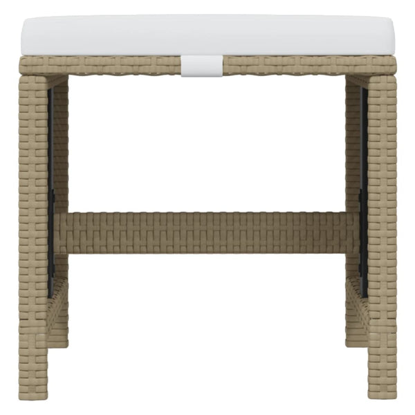 15-tlg. Garten-Essgruppe mit Kissen Poly Rattan Beige